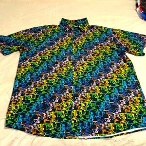 Jammin Dancing Skeleton Grateful Dead button Up- Size XL